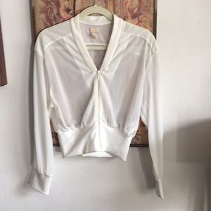 NEW HM H&M BRAND STRETCH SEMI SHEER ZIP BOMBER JACKET TOP 4